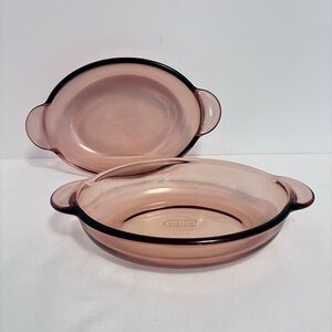 Corning Vision Amber V-14-B Casserette Oval Baking Dishes Set of 2 Vintage